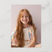 Groovyデイジーボホレトロガールフォトバースデーパーティー サンキューカード (裏面)