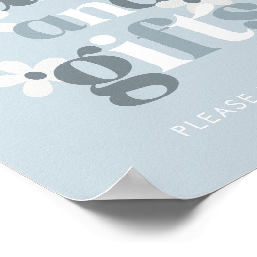 Groovyデイジーモダンボホ誕生日カード&ギフト ポスター (角)