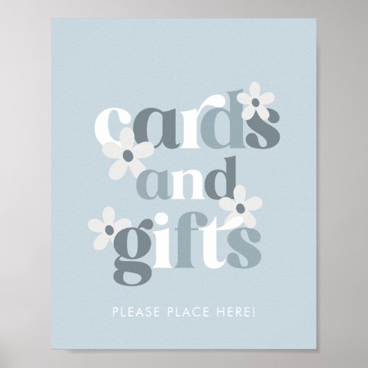 Groovyデイジーモダンボホ誕生日カード&ギフト ポスター (正面)