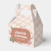 Groovyデイジーレトロ1st誕生日パーティー フェイバーボックス (裏面サイド)