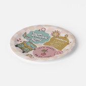 Groovyデイジーレトロ1st誕生日パーティー ペーパープレート (アングル)