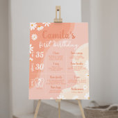 Groovyデイジー最初の誕生日マイルストーン記号 ポスター