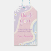 Groovyデイジー誕生日サンキューラベル ギフトタグ (正面)