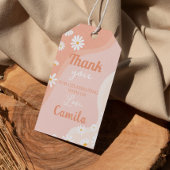 Groovyデイジー誕生日サンキューラベル ギフトタグ