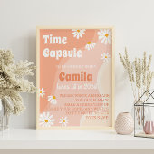 Groovyデイジー誕生日タイムカプセルポスター ポスター