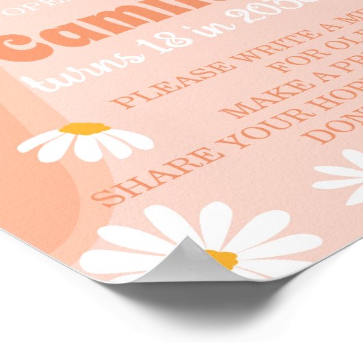 Groovyデイジー誕生日タイムカプセルポスター ポスター (角)