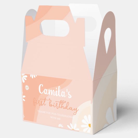 Groovyデイジー誕生日パーティーの好意ボックス フェイバーボックス (オープン)