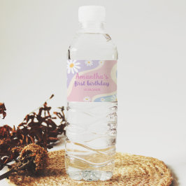 Groovyデイジー誕生日パーティーウォーターボトルラベル ペットボトルラベル