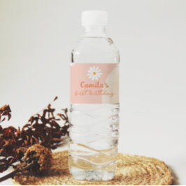 Groovyデイジー誕生日パーティーウォーターボトルラベル ペットボトルラベル