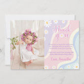 Groovyデイジー誕生日写真サンキューカード サンキューカード (正面)