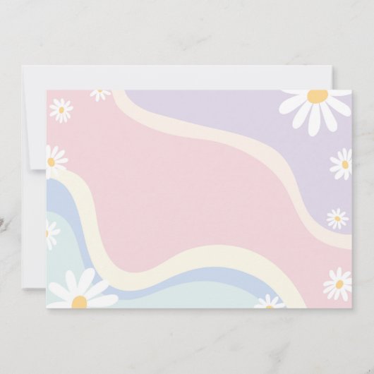 Groovyデイジー誕生日写真サンキューカード サンキューカード (裏面)