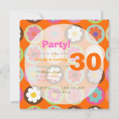 Groovyデイジー/日の背景 招待状 (正面)