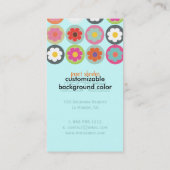 Groovyデイジー、蛍光ティール(緑がかった色) 名刺 (裏面)