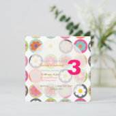 Groovyデイジー/Bright Sixties B'day Part/DIYカラー 招待状 (スタンド正面)