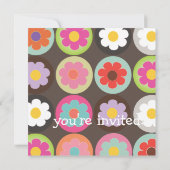 Groovyデイジー/Bright Sixties Birstday Party 招待状 (裏面)