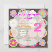 Groovyデイジー/Bright Sixties Birstday Party 招待状 (正面)