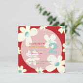 Groovyデイジー/DIY背景/誕生日パーティ 招待状 (スタンド正面)