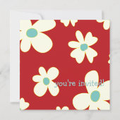 Groovyデイジー/DIY背景/誕生日パーティ 招待状 (裏面)