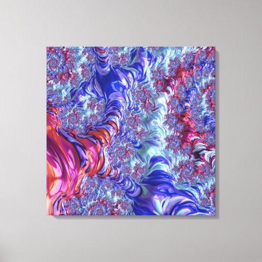 Groovyデジタカラフルルトリップ（幻覚体験）のような抽象芸術フラクタル キャンバスプリント (正面)