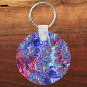 Groovyデジタカラフルルトリップ(幻覚体験)のような抽象芸術フラクタル キーホルダー (裏面)