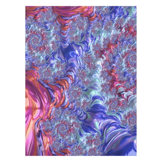 Groovyデジタカラフルルトリップ(幻覚体験)のような抽象芸術フラクタル テーブルクロス (正面)