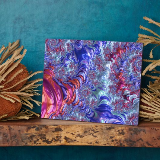 Groovyデジタカラフルルトリップ(幻覚体験)のような抽象芸術フラクタル フォトプラーク (側面)