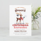 Groovyトナカイのカラオケおもしろいオケクリスマスパーティー 招待状 (スタンド正面)