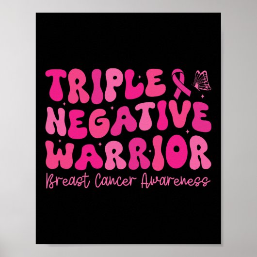 Groovyトリプル陰性の戦士の乳がん認識 ポスター (正面)