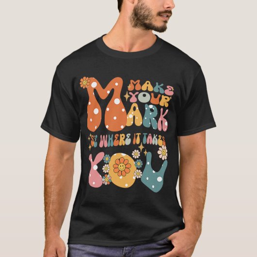 Groovyドットの日は、あなたのマークを見るItTak Tシャツ (正面)