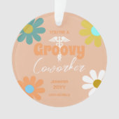 Groovyナース同僚おもしろいパーソナライズされたクリスマス オーナメント (正面)