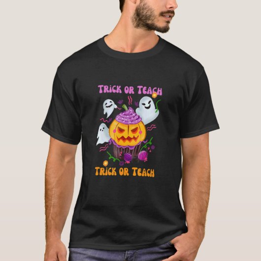 Groovyハロウィーントリック教えまたはボー幽霊プレK Te Tシャツ (正面)