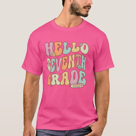 Groovyハローセブグレード新学期先生 Tシャツ (正面)