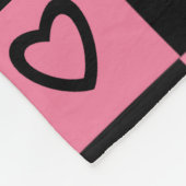 Groovyハートシェイプチェッカーボード, Y2K 90s フリースブランケット (角)