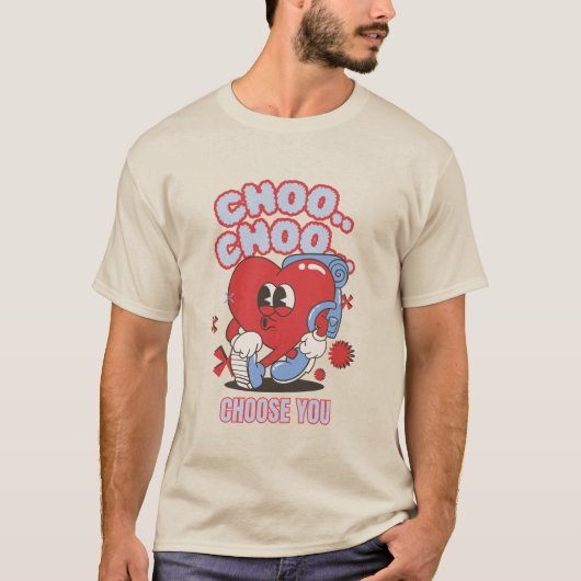 Groovyハートチョオchooあなたがバレンタインを選択 Tシャツ (正面)