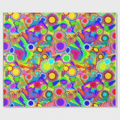 Groovyハート花 ラッピングペーパー (フラット)