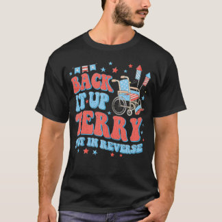 GroovyバックアップTerryを逆Firework 4Tに入れる Tシャツ