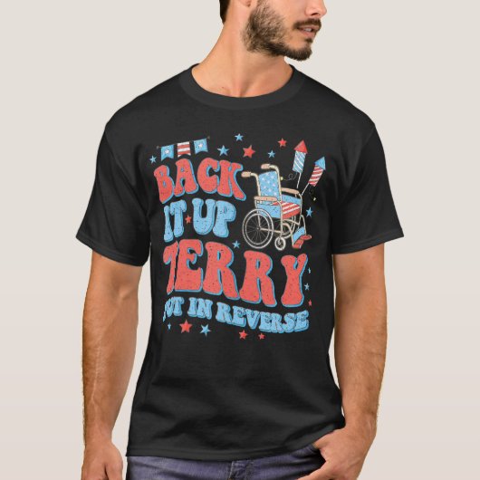 GroovyバックアップTerryを逆Firework 4Tに入れる Tシャツ (正面)