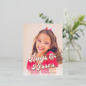 Groovyバラ金ゴールドバレンタインデーの写真 箔シーズンポストカード (立ち正面)