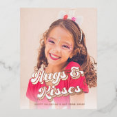 Groovyバラ金ゴールドバレンタインデーの写真 箔シーズンポストカード (正面)