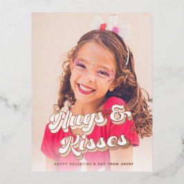 Groovyバラ金ゴールドバレンタインデーの写真 箔シーズンポストカード