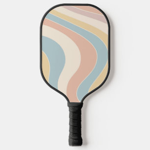Groovyパステルレトロスタイル波デザイン ピックルボールラケット