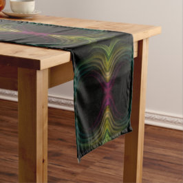 Groovyパタカラフルーンサイケデリック抽象芸術アート ショートテーブルランナー