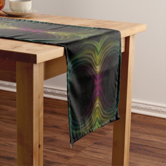Groovyパタカラフルーンサイケデリック抽象芸術アート ショートテーブルランナー (インサイチュ)