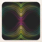 Groovyパタカラフルーンサイケデリック抽象芸術アート スクエアペーパーコースター (正面)