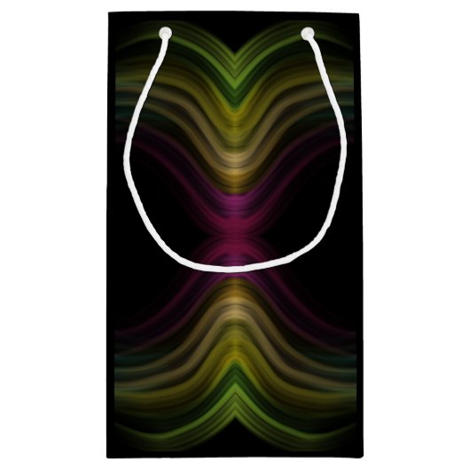 Groovyパタカラフルーンサイケデリック抽象芸術アート スモールペーパーバッグ (裏面)