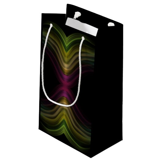 Groovyパタカラフルーンサイケデリック抽象芸術アート スモールペーパーバッグ (裏面アングル)