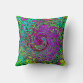 Groovyパープル抽象芸術レトロ液スワール クッション (裏面)