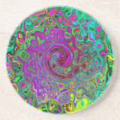 Groovyパープル抽象芸術レトロ液スワール コースター (正面)
