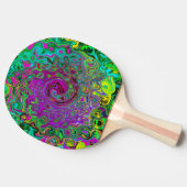 Groovyパープル抽象芸術レトロ液スワール 卓球ラケット (横)