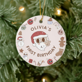 Groovyヒッパイクリスマス誕生日セラミックオーナメント セラミックオーナメント